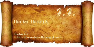 Herke Henrik névjegykártya